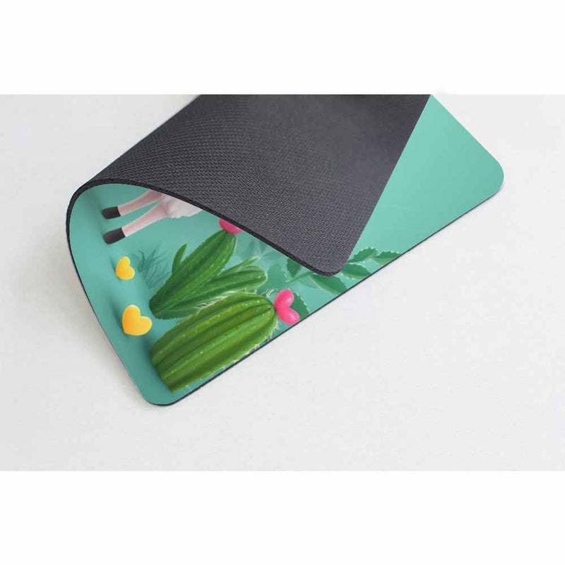 Smooffly Cute Llama Cactus Mouse Pads Desk Accessories Non-Slip Rubber Customized Computer Mouse Pad 9.5 X 7.9 Inch (240mmX200mmX3mm) - Image 4